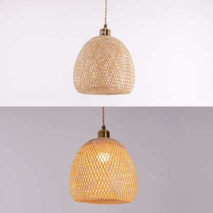 Lightsin Handwoven Bamboo Pendant Light – Natural, Eco - Friendly Lighting for Cozy Spaces - House Comfort