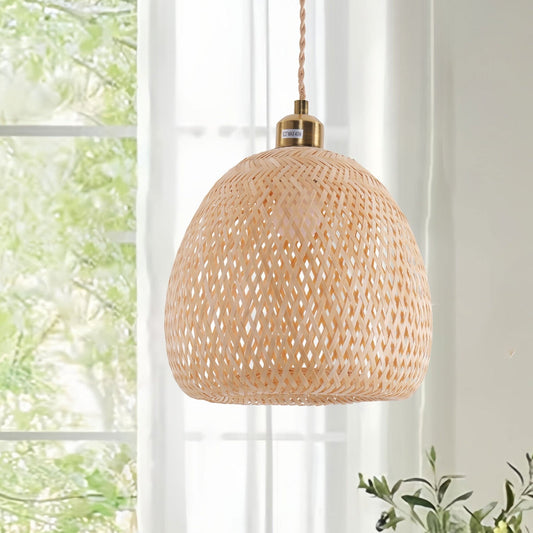 Lightsin Handwoven Bamboo Pendant Light – Natural, Eco - Friendly Lighting for Cozy Spaces - House Comfort