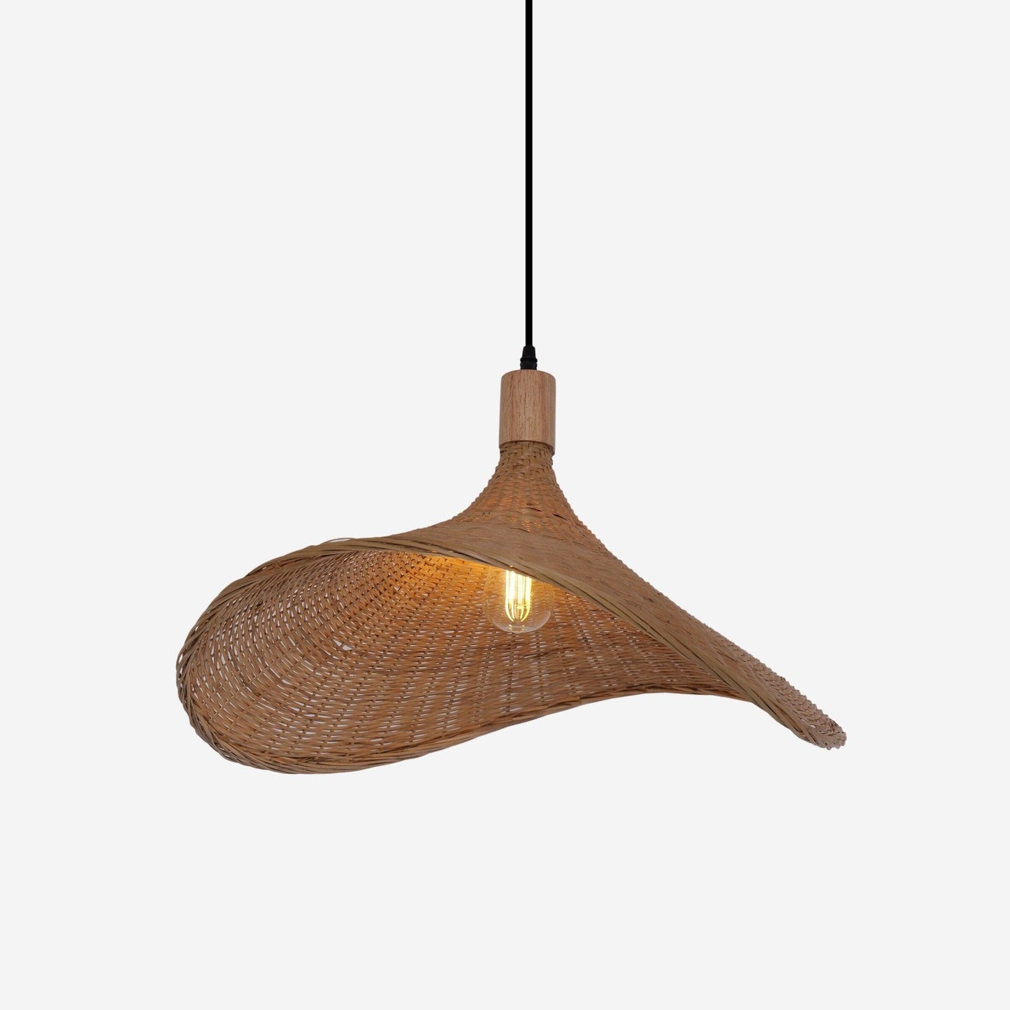 Lightsin Handwoven Bamboo Shade Pendant Light for Cozy Interiors - House Comfort