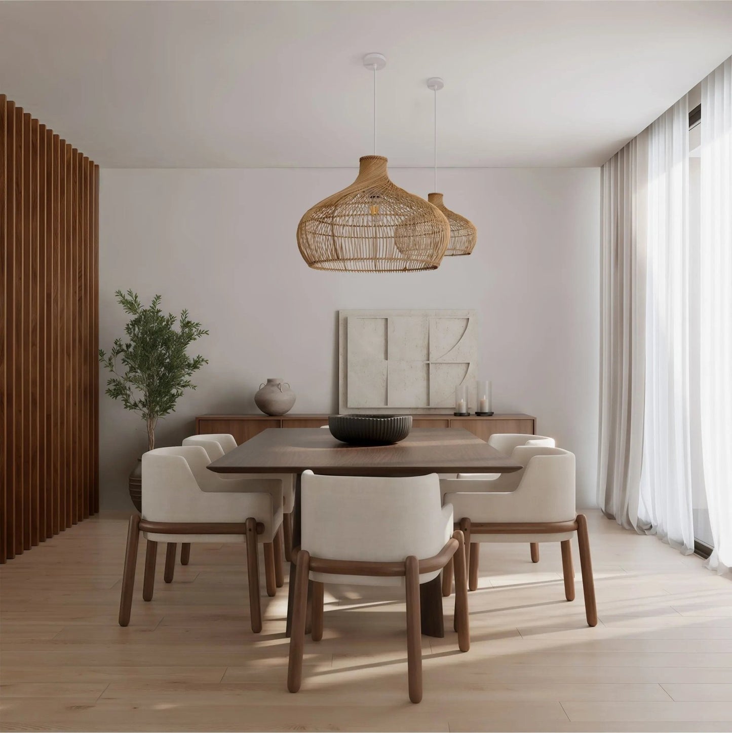 Lightsin Handwoven Gourd Shaped Rattan Pendant Light - House Comfort