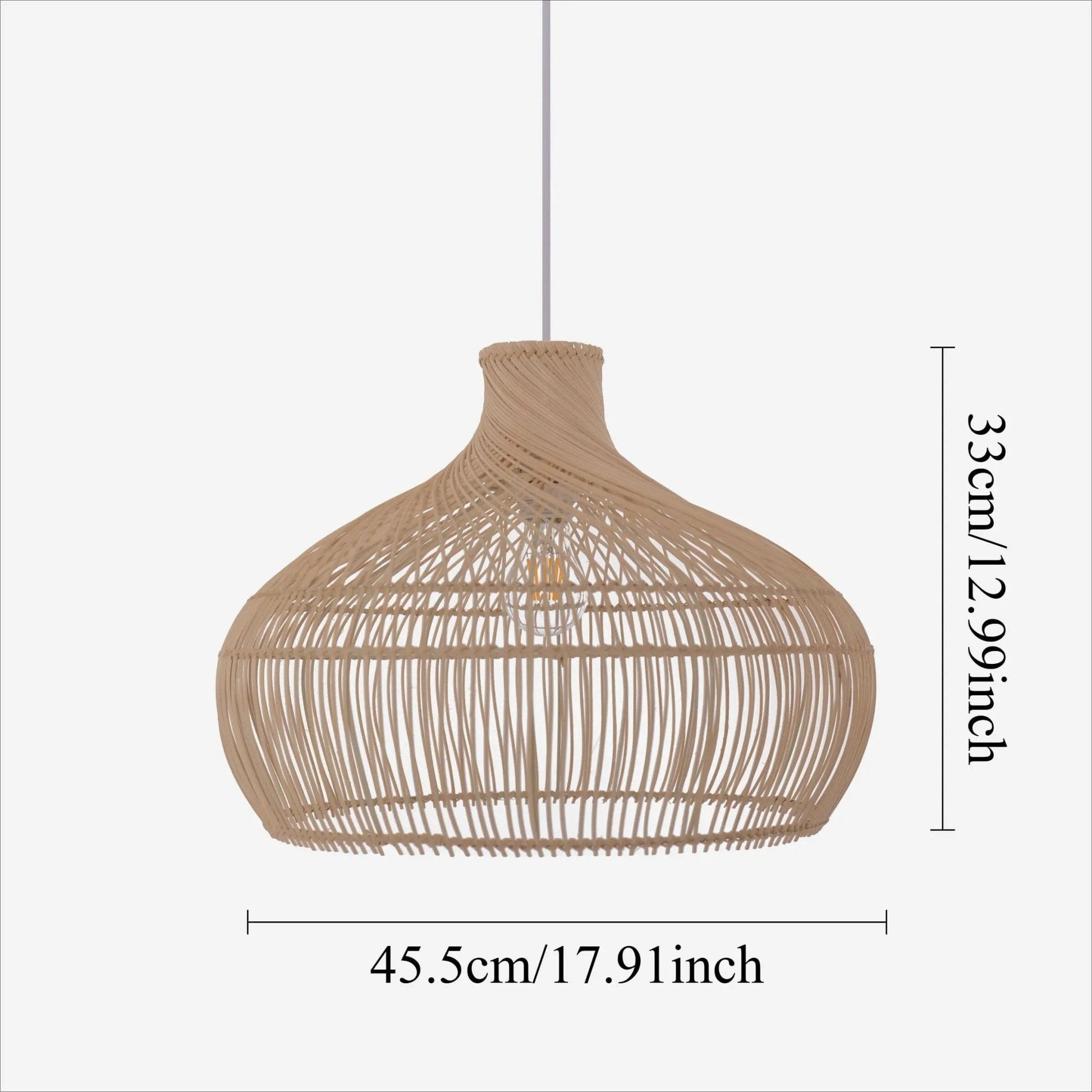 Lightsin Handwoven Gourd Shaped Rattan Pendant Light - House Comfort