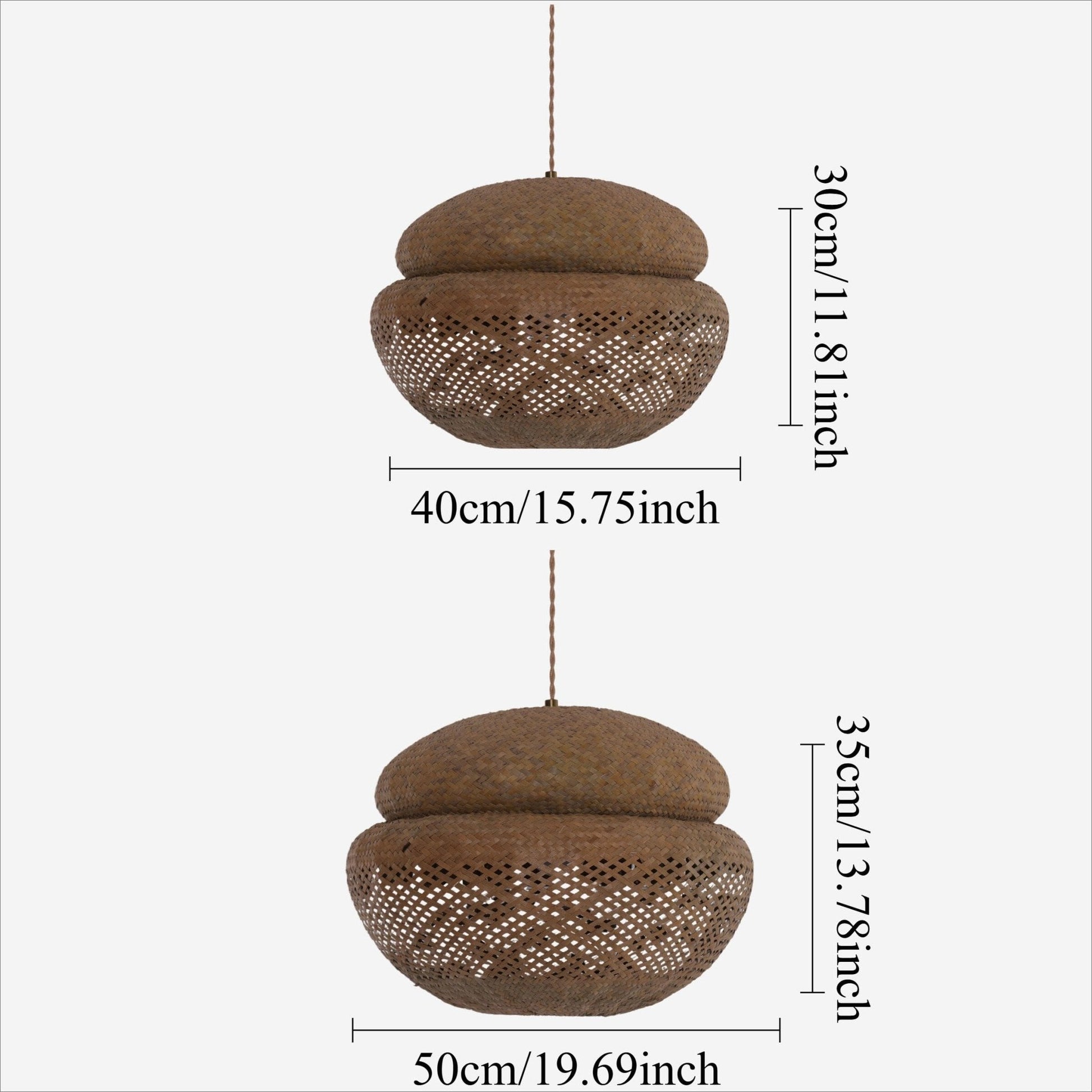 Lightsin Handwoven Natural Bulrush Pendant Ceiling Light with Pot Lid - Inspired Design - House Comfort