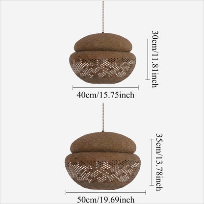 Lightsin Handwoven Natural Bulrush Pendant Ceiling Light with Pot Lid - Inspired Design - House Comfort