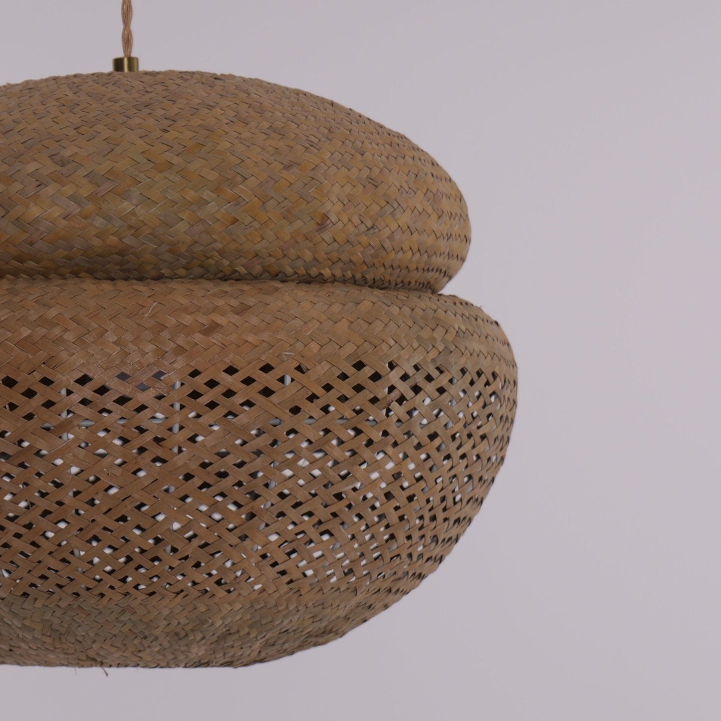 Lightsin Handwoven Natural Bulrush Pendant Ceiling Light with Pot Lid - Inspired Design - House Comfort