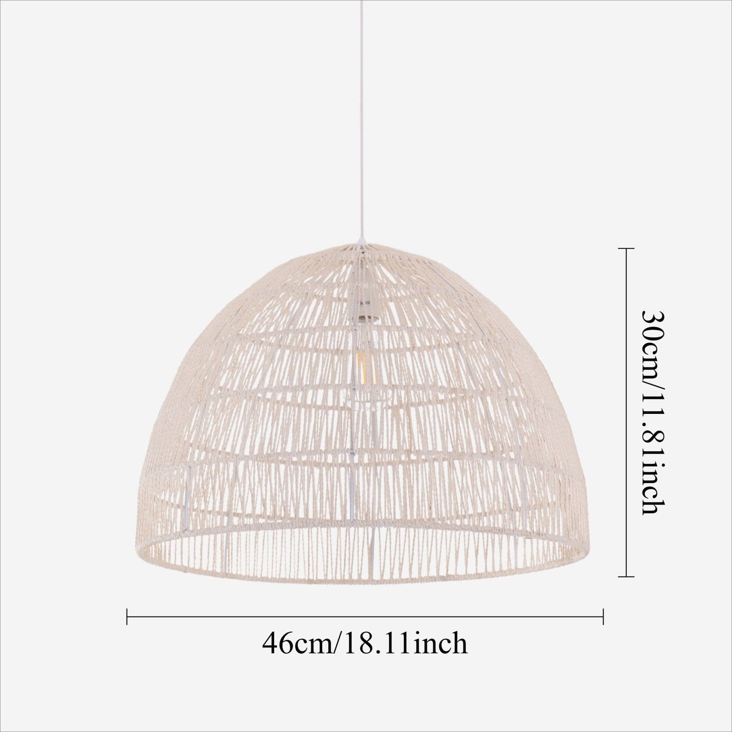 Lightsin Handwoven Paper Rope Dome Pendant Light – Eco - Friendly Ceiling Pendant Light with Iron Frame for Kitchen Island, Dining Room, or Living Room Lighting - House Comfort