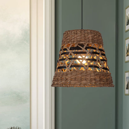Lightsin Handwoven Paper Rope Pendant Light Bohemian Rustic Charm - House Comfort