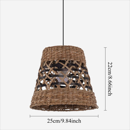 Lightsin Handwoven Paper Rope Pendant Light Bohemian Rustic Charm - House Comfort