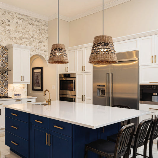 Lightsin Handwoven Paper Rope Pendant Light Bohemian Rustic Charm - House Comfort