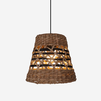 Lightsin Handwoven Paper Rope Pendant Light Bohemian Rustic Charm - House Comfort
