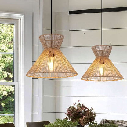 Lightsin Handwoven Paper Rope Pendant Light – Eco - Friendly Ceiling Fixture for Kitchen, Living Room & Bathroom - House Comfort