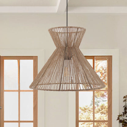 Lightsin Handwoven Paper Rope Pendant Light – Eco - Friendly Ceiling Fixture for Kitchen, Living Room & Bathroom - House Comfort