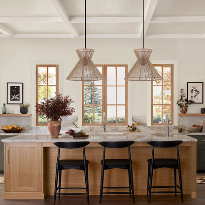 Lightsin Handwoven Paper Rope Pendant Light – Eco - Friendly Ceiling Fixture for Kitchen, Living Room & Bathroom - House Comfort