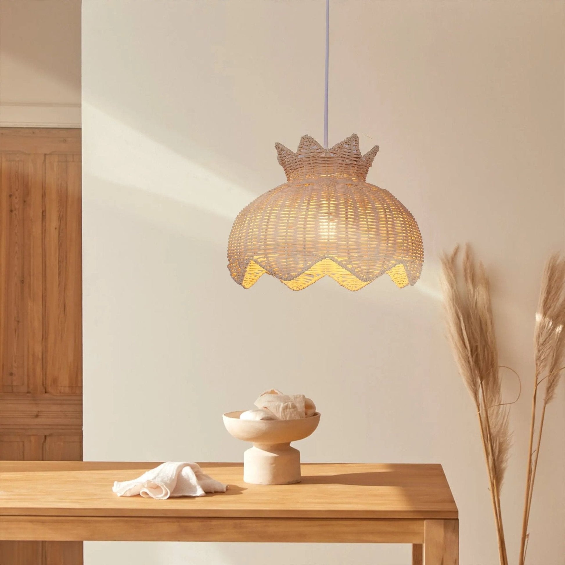 Lightsin Handwoven Paper Rope Pendant Light for a Natural & Cozy Ambiance - House Comfort