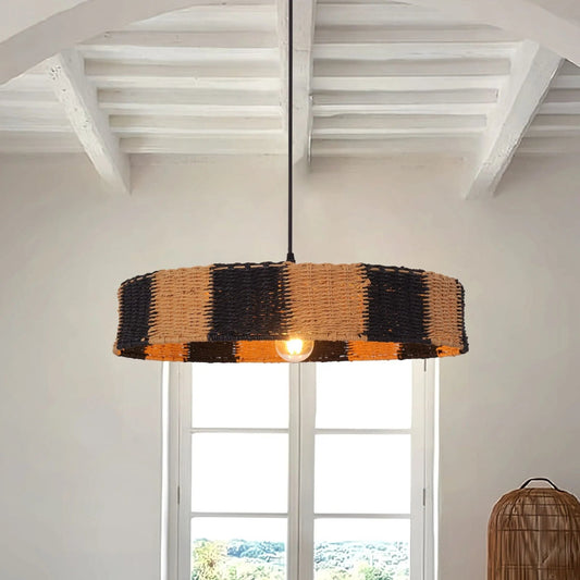 Lightsin Handwoven Paper Rope Pendant Light for a Warm Modern Glow - House Comfort
