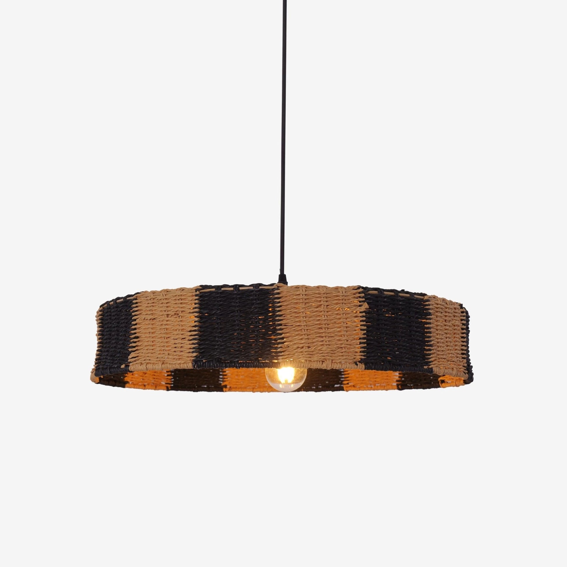 Lightsin Handwoven Paper Rope Pendant Light for a Warm Modern Glow - House Comfort