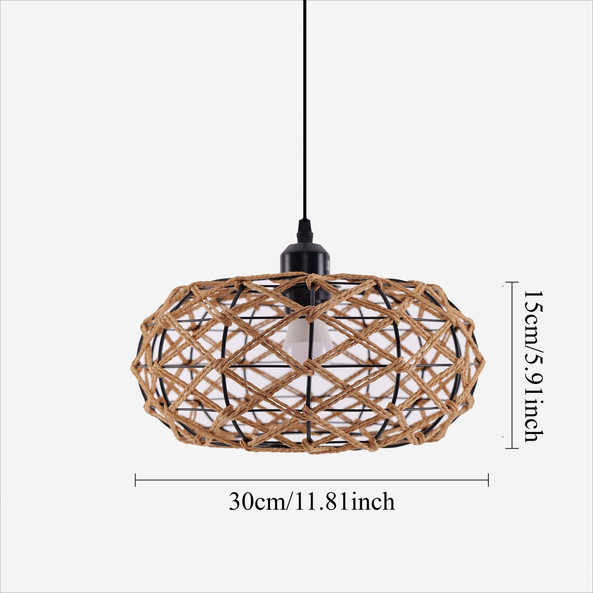 Lightsin Handwoven Paper Rope Pendant Light – Rustic Natural Ceiling Fixture for Bedroom, Dining & Living Rooms - House Comfort