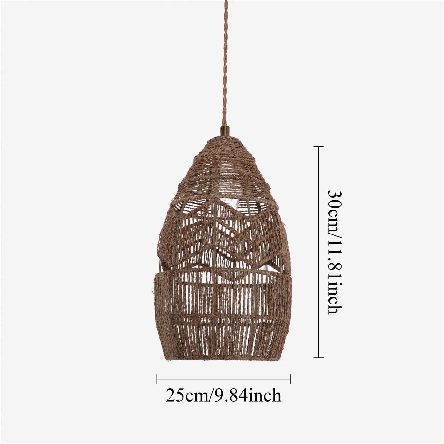 Lightsin Handwoven Rattan Bell Pendant Light for Dining Room Decor - House Comfort