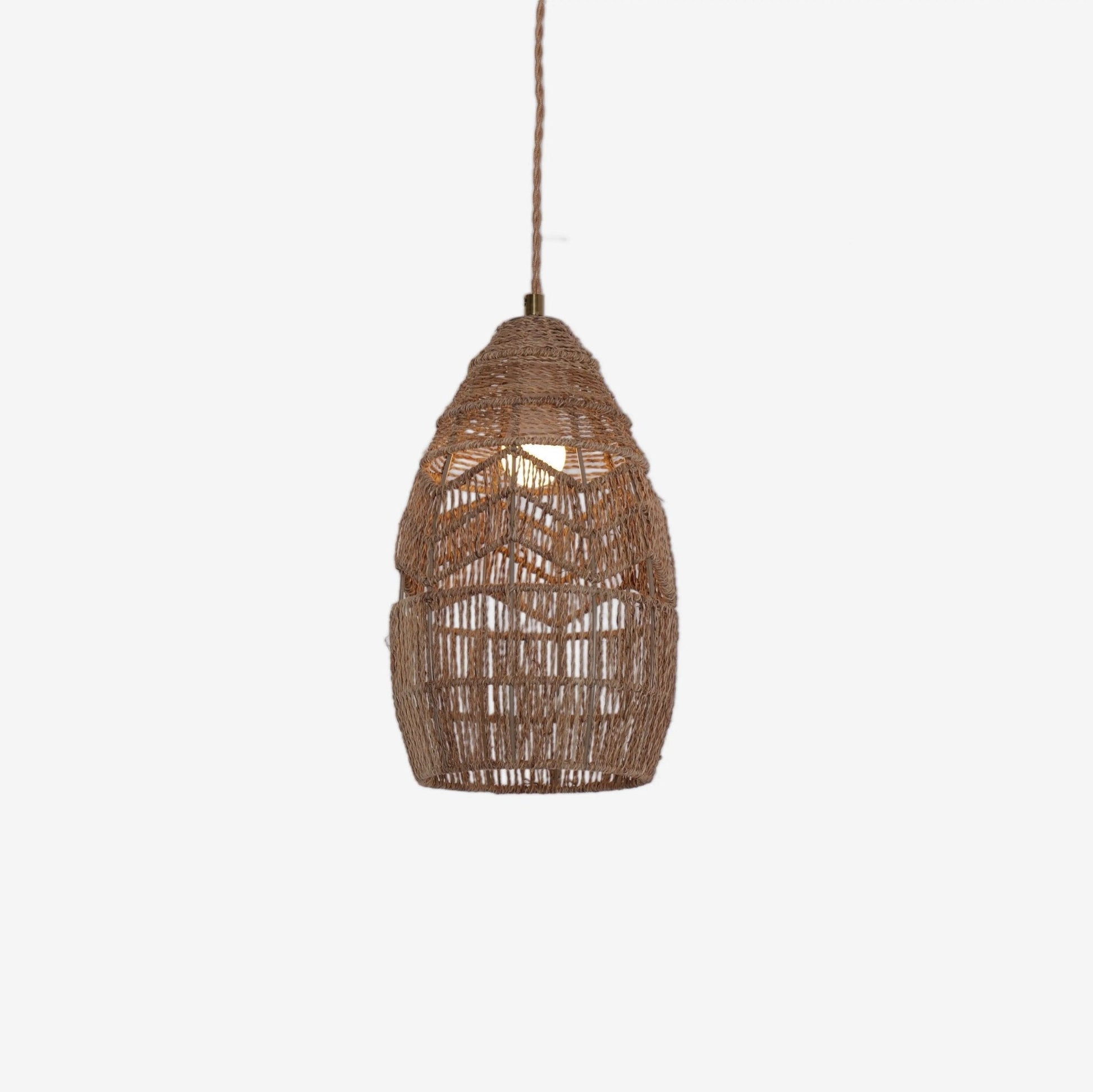 Lightsin Handwoven Rattan Bell Pendant Light for Dining Room Decor - House Comfort