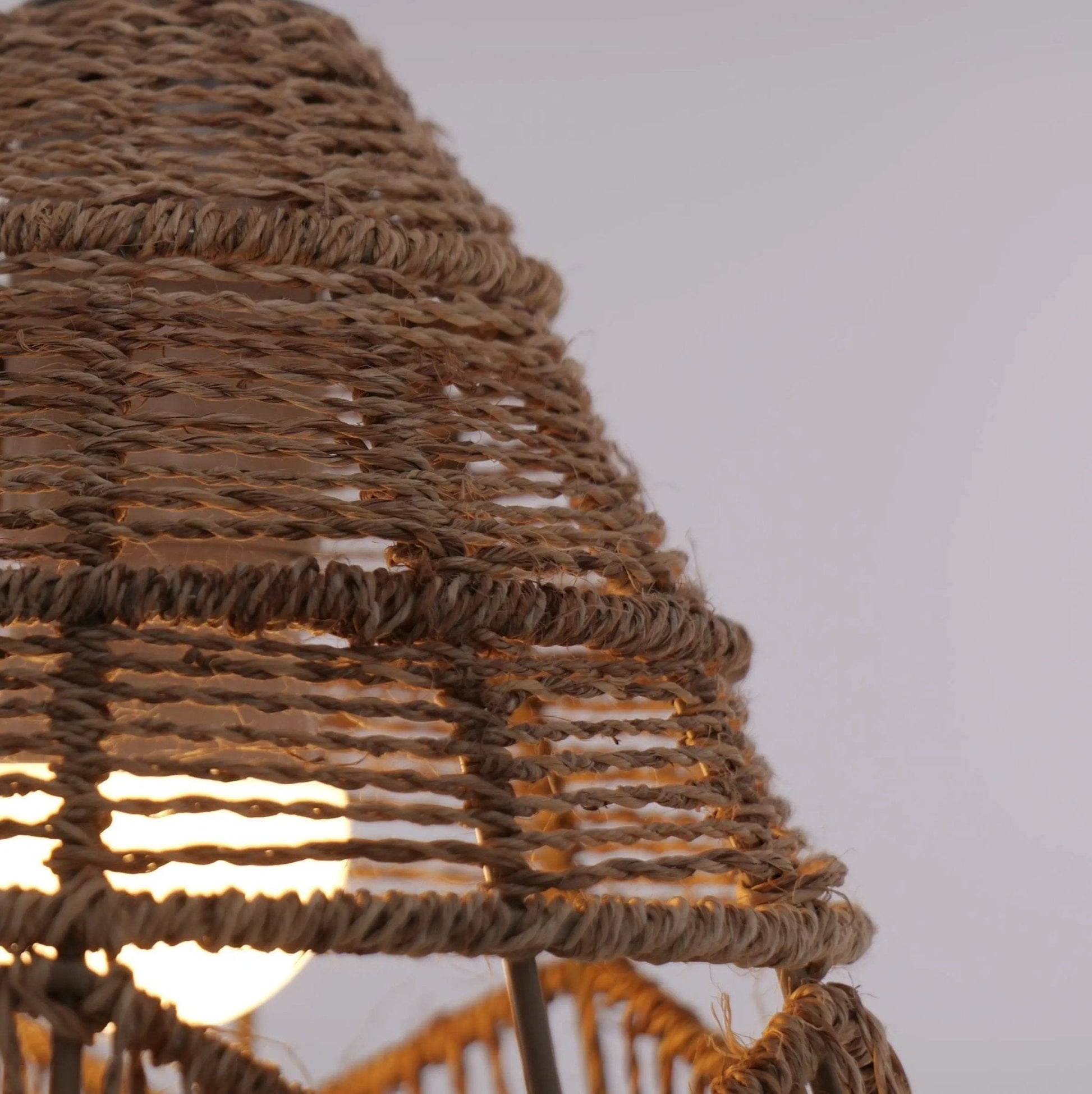 Lightsin Handwoven Rattan Bell Pendant Light for Dining Room Decor - House Comfort