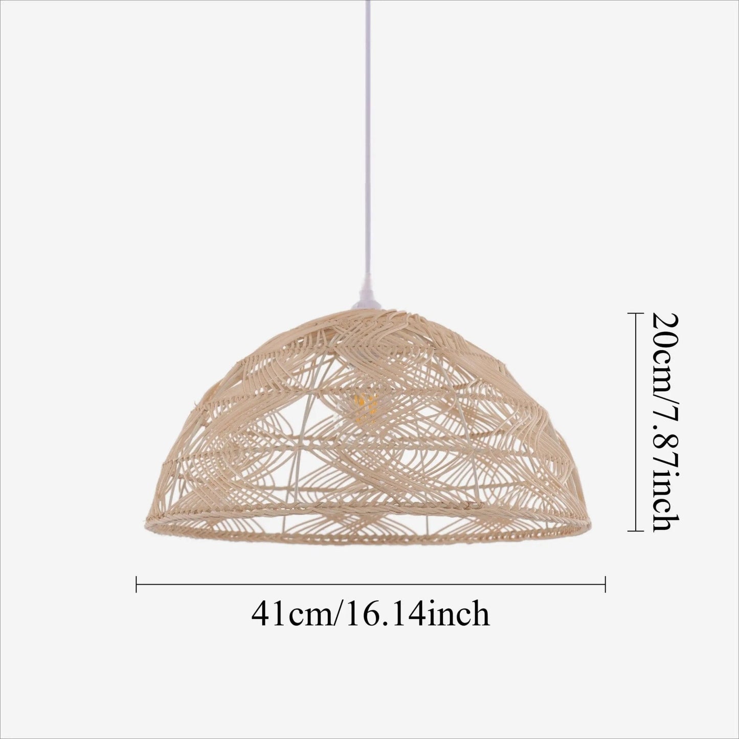 Lightsin Handwoven Rattan Dome Pendant Light for a Warm & Cozy Glow - House Comfort