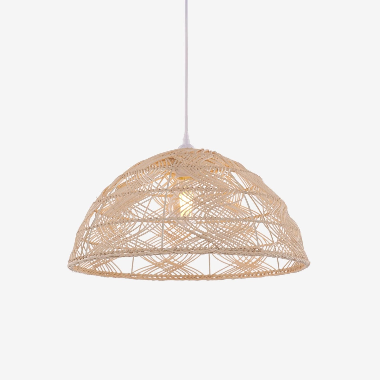 Lightsin Handwoven Rattan Dome Pendant Light for a Warm & Cozy Glow - House Comfort