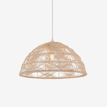 Lightsin Handwoven Rattan Dome Pendant Light for a Warm & Cozy Glow - House Comfort