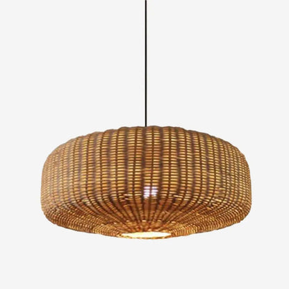 Lightsin Handwoven Rattan Hanging Lamp Rustic Style Pendant Light Fixture - House Comfort