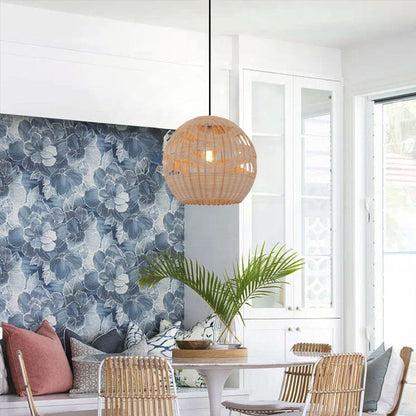Lightsin Handwoven Rattan Pendant Light – Boho - Chic Ceiling Pendant Light for Dining Rooms, Living Spaces, and Wicker Interior Lighting - House Comfort