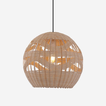 Lightsin Handwoven Rattan Pendant Light – Boho - Chic Ceiling Pendant Light for Dining Rooms, Living Spaces, and Wicker Interior Lighting - House Comfort