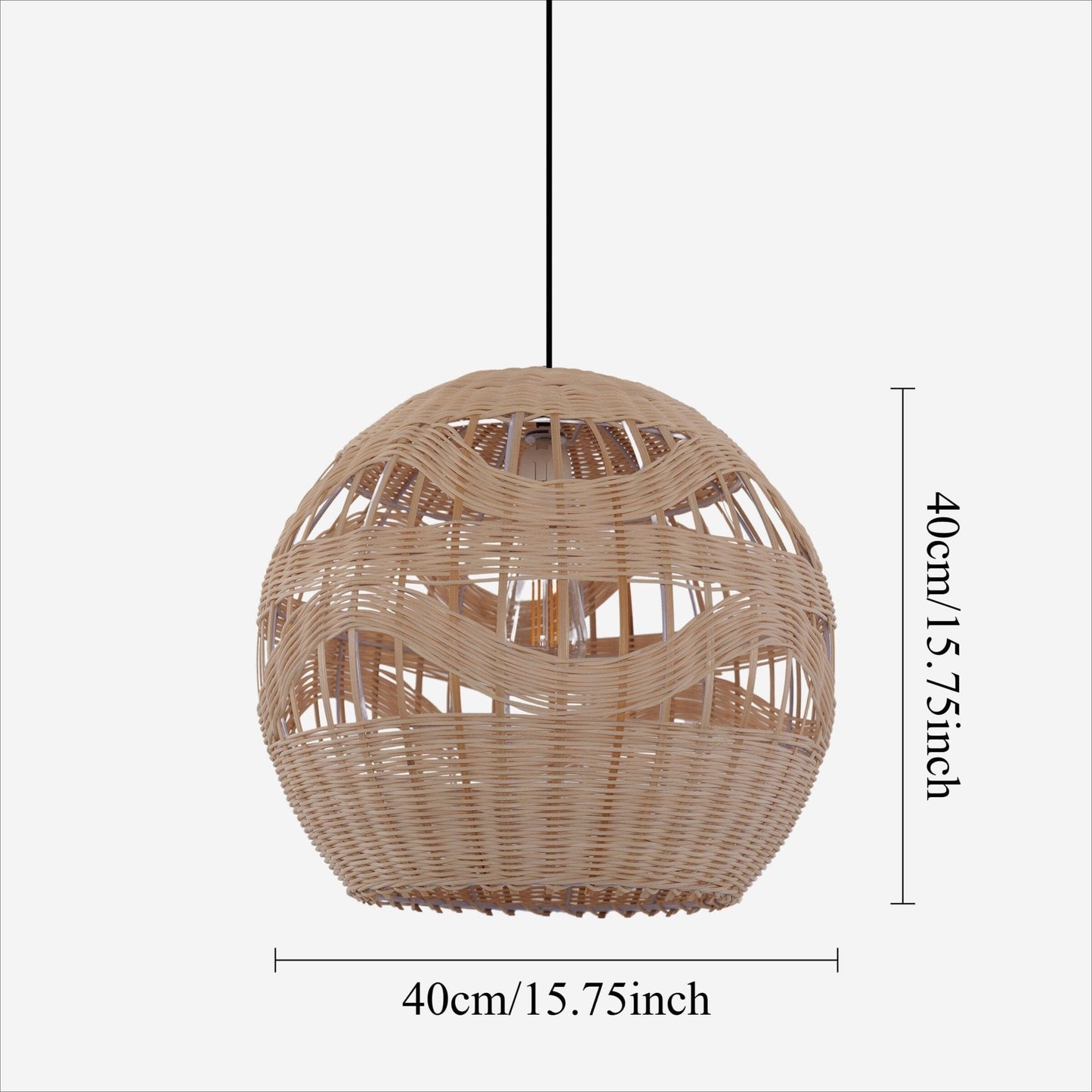 Lightsin Handwoven Rattan Pendant Light – Boho - Chic Ceiling Pendant Light for Dining Rooms, Living Spaces, and Wicker Interior Lighting - House Comfort