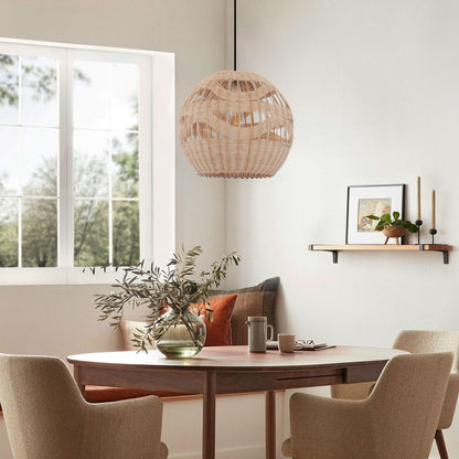 Lightsin Handwoven Rattan Pendant Light – Boho - Chic Ceiling Pendant Light for Dining Rooms, Living Spaces, and Wicker Interior Lighting - House Comfort