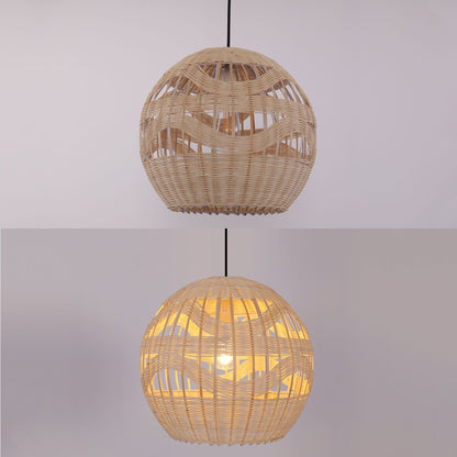 Lightsin Handwoven Rattan Pendant Light – Boho - Chic Ceiling Pendant Light for Dining Rooms, Living Spaces, and Wicker Interior Lighting - House Comfort