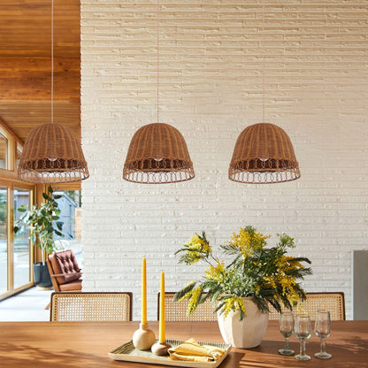 Lightsin Handwoven Rattan Pendant Light – Eco - Friendly, Warm Lighting for Cozy Living Rooms & Dining Spaces - House Comfort