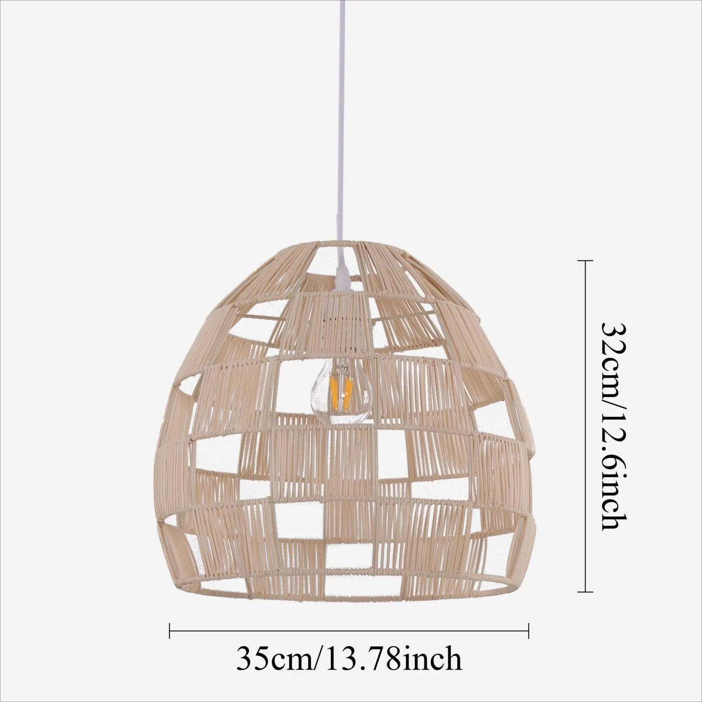 Lightsin Handwoven Rattan Pendant Light for a Warm & Stylish Ambiance - House Comfort
