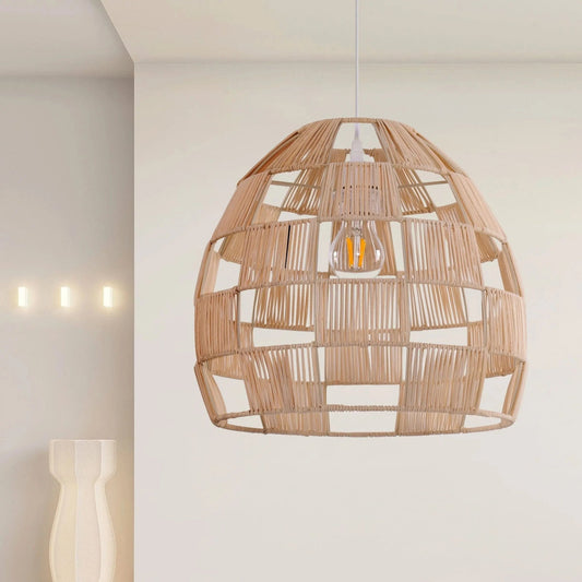 Lightsin Handwoven Rattan Pendant Light for a Warm & Stylish Ambiance - House Comfort