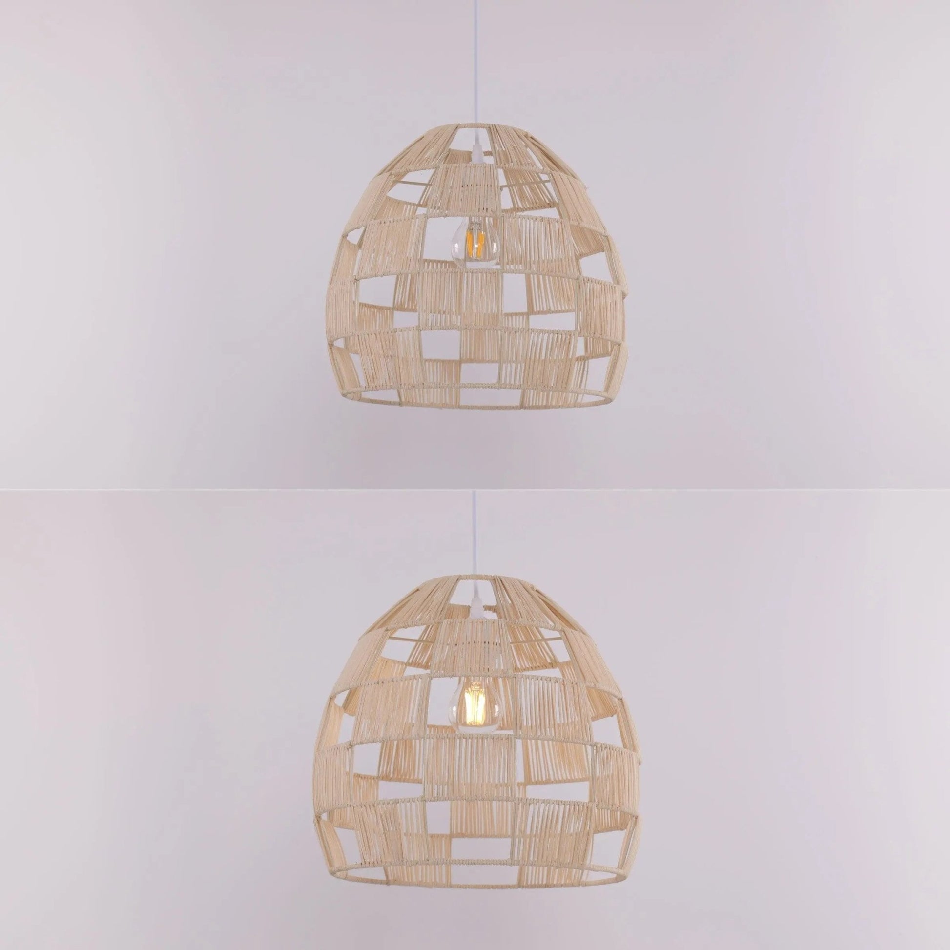 Lightsin Handwoven Rattan Pendant Light for a Warm & Stylish Ambiance - House Comfort