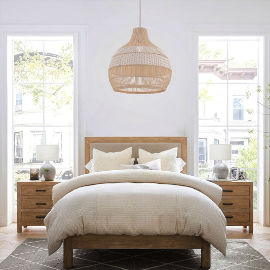 Lightsin Handwoven Rattan Pendant Light for Kitchen and Boho - Style Interiors - House Comfort