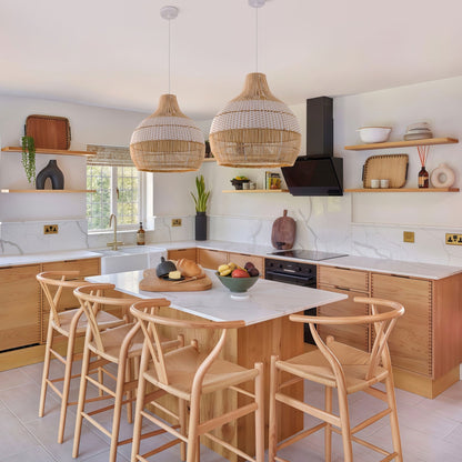 Lightsin Handwoven Rattan Pendant Light for Kitchen and Boho - Style Interiors - House Comfort