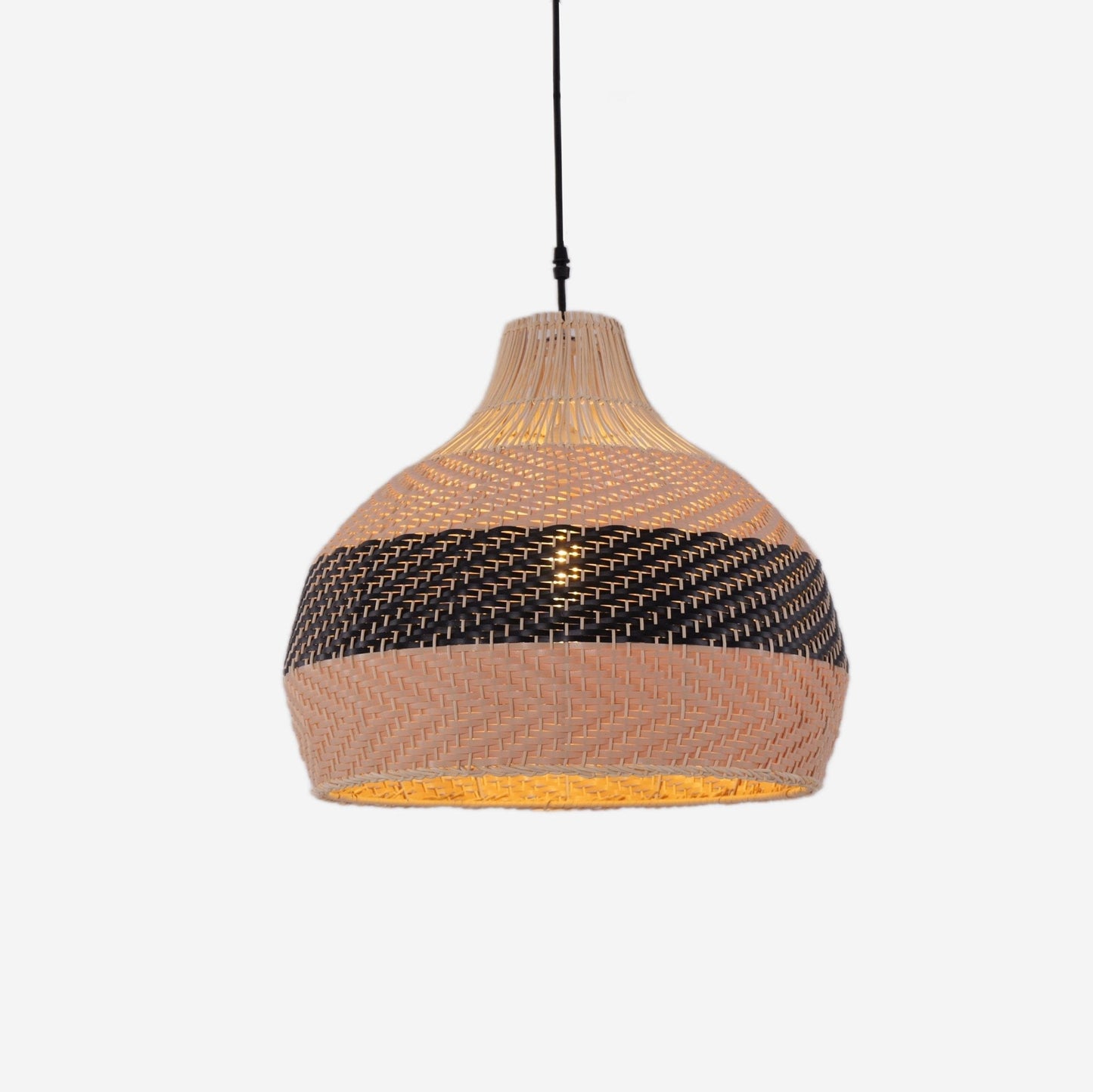 Lightsin Handwoven Rattan Pendant Light – Natural Woven Ceiling Light for Kitchen, Bedroom & Living Room - House Comfort