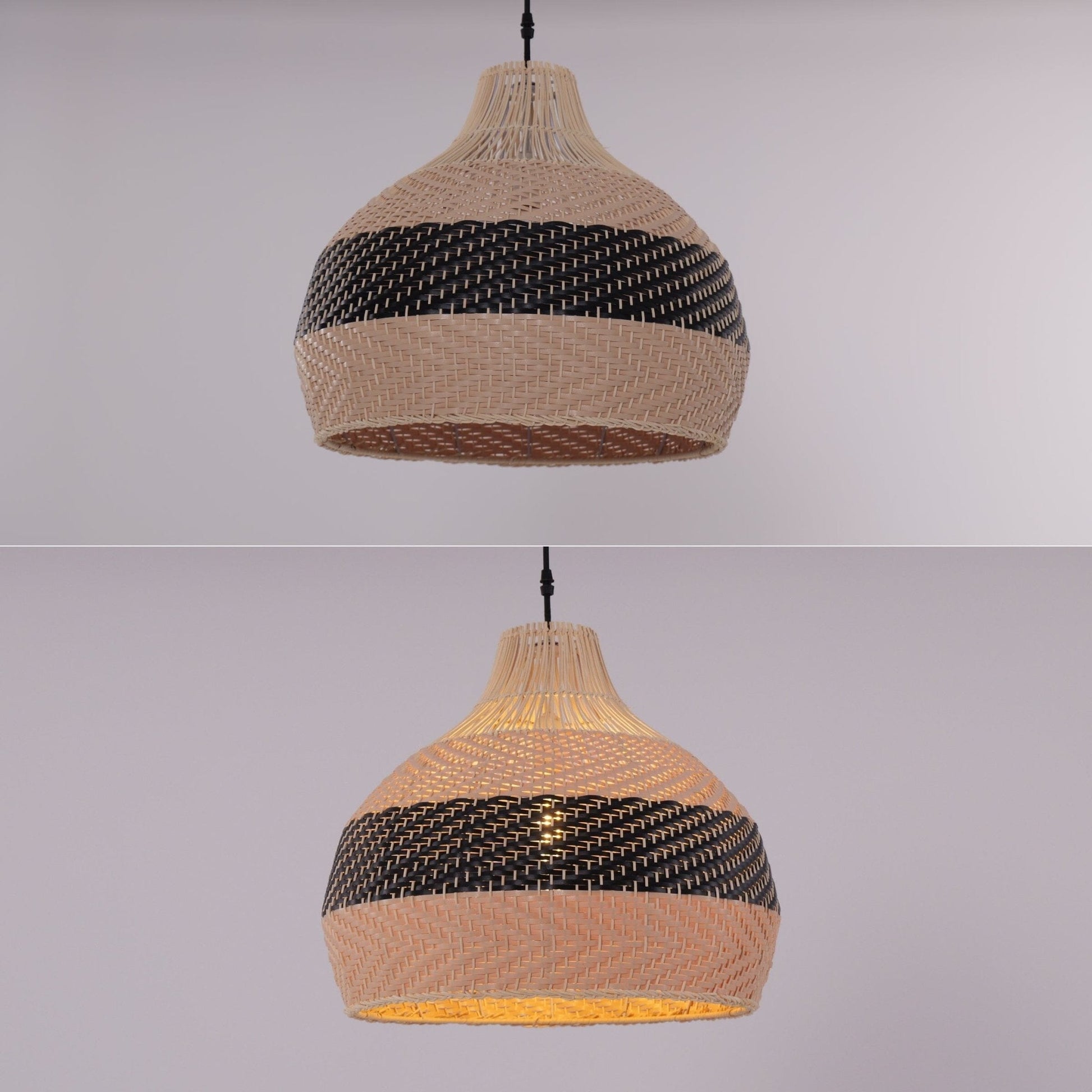 Lightsin Handwoven Rattan Pendant Light – Natural Woven Ceiling Light for Kitchen, Bedroom & Living Room - House Comfort