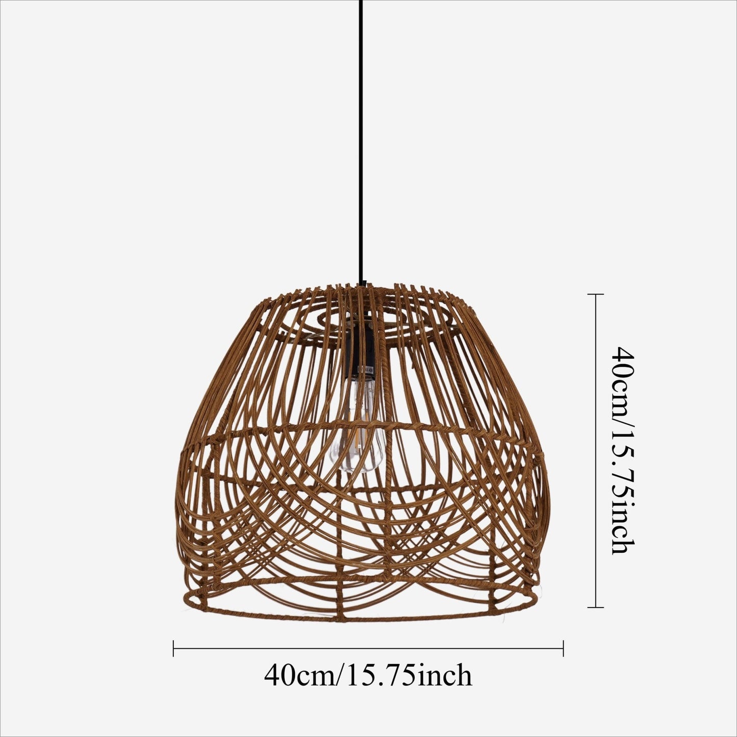 Lightsin Handwoven Rattan Pendant Light – Rustic Ceiling Lighting for Living Room & Dining Room - House Comfort