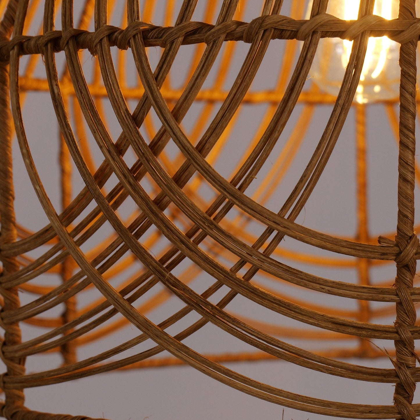 Lightsin Handwoven Rattan Pendant Light – Rustic Ceiling Lighting for Living Room & Dining Room - House Comfort