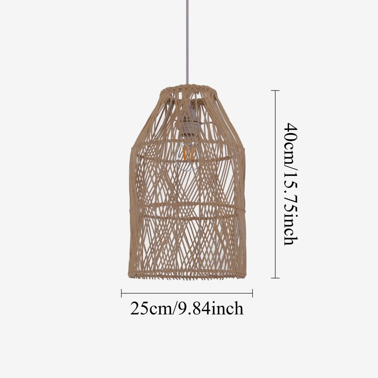 Lightsin Handwoven Rattan Pendant Light with Criss - Cross Pattern - House Comfort