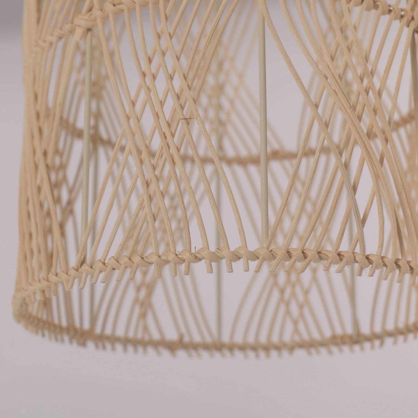 Lightsin Handwoven Rattan Pendant Light with Criss - Cross Pattern - House Comfort