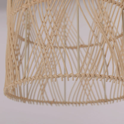 Lightsin Handwoven Rattan Pendant Light with Criss - Cross Pattern - House Comfort