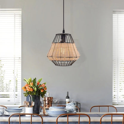 Lightsin Hexagonal Woven Pendant Light for Natural Warmth and Modern Style - House Comfort