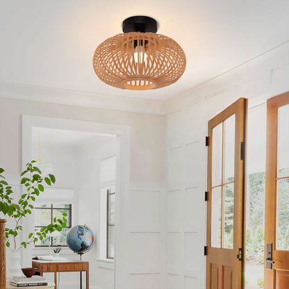 Lightsin Highly Cost - Effective Natural Woven Bamboo Wall Lamp - House Comfort