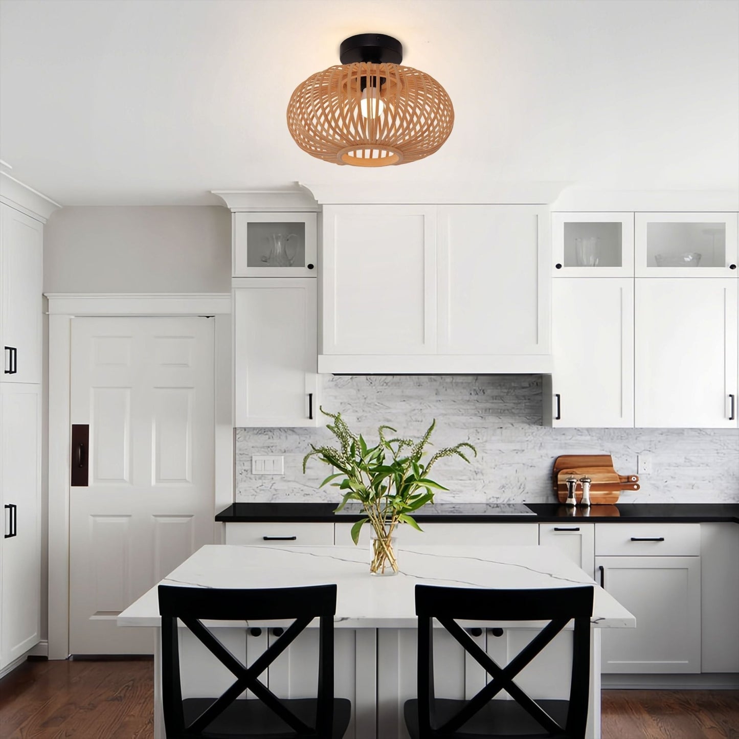 Lightsin Highly Cost - Effective Natural Woven Bamboo Wall Lamp - House Comfort