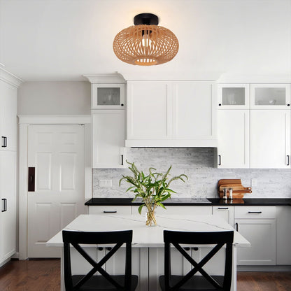 Lightsin Highly Cost - Effective Natural Woven Bamboo Wall Lamp - House Comfort