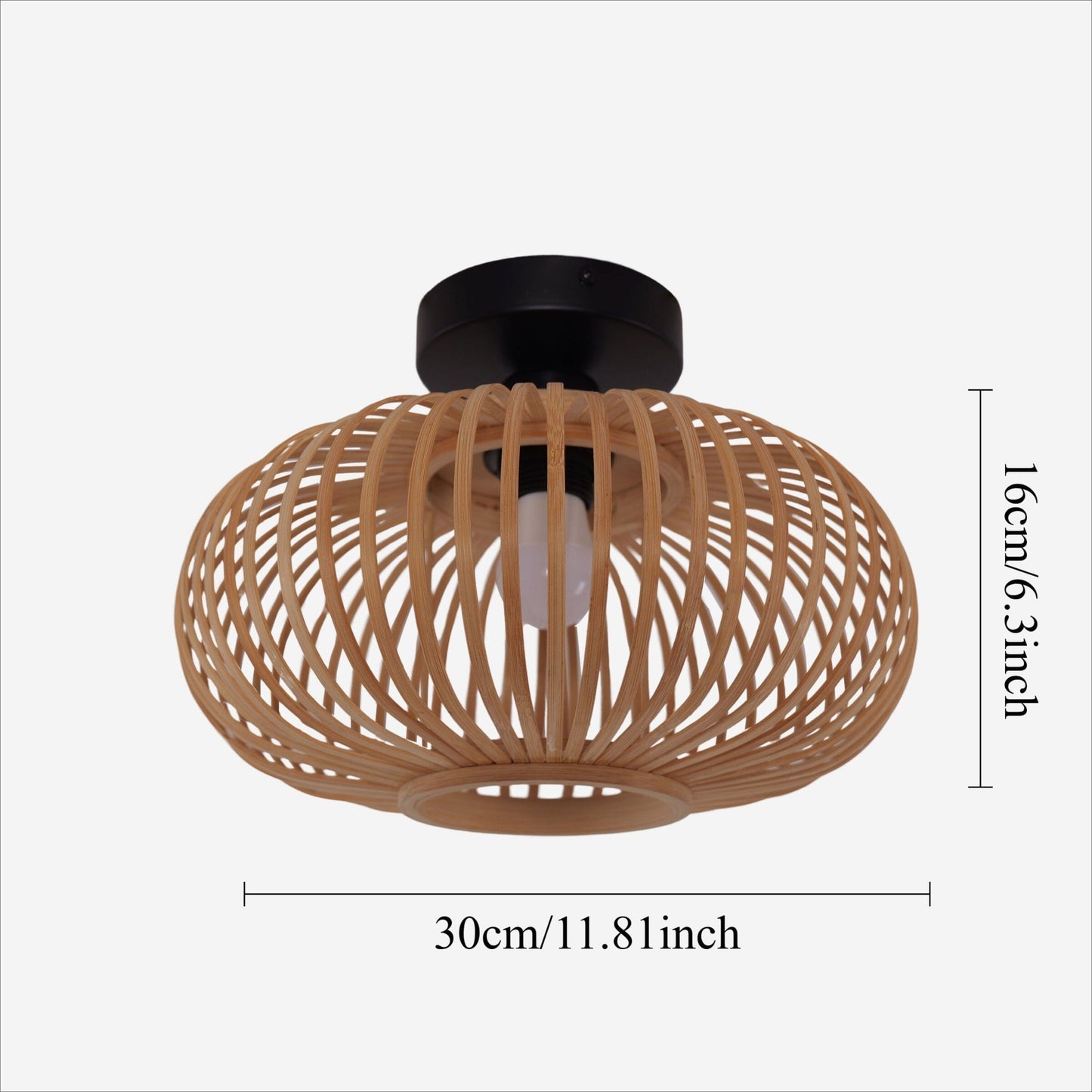 Lightsin Highly Cost - Effective Natural Woven Bamboo Wall Lamp - House Comfort
